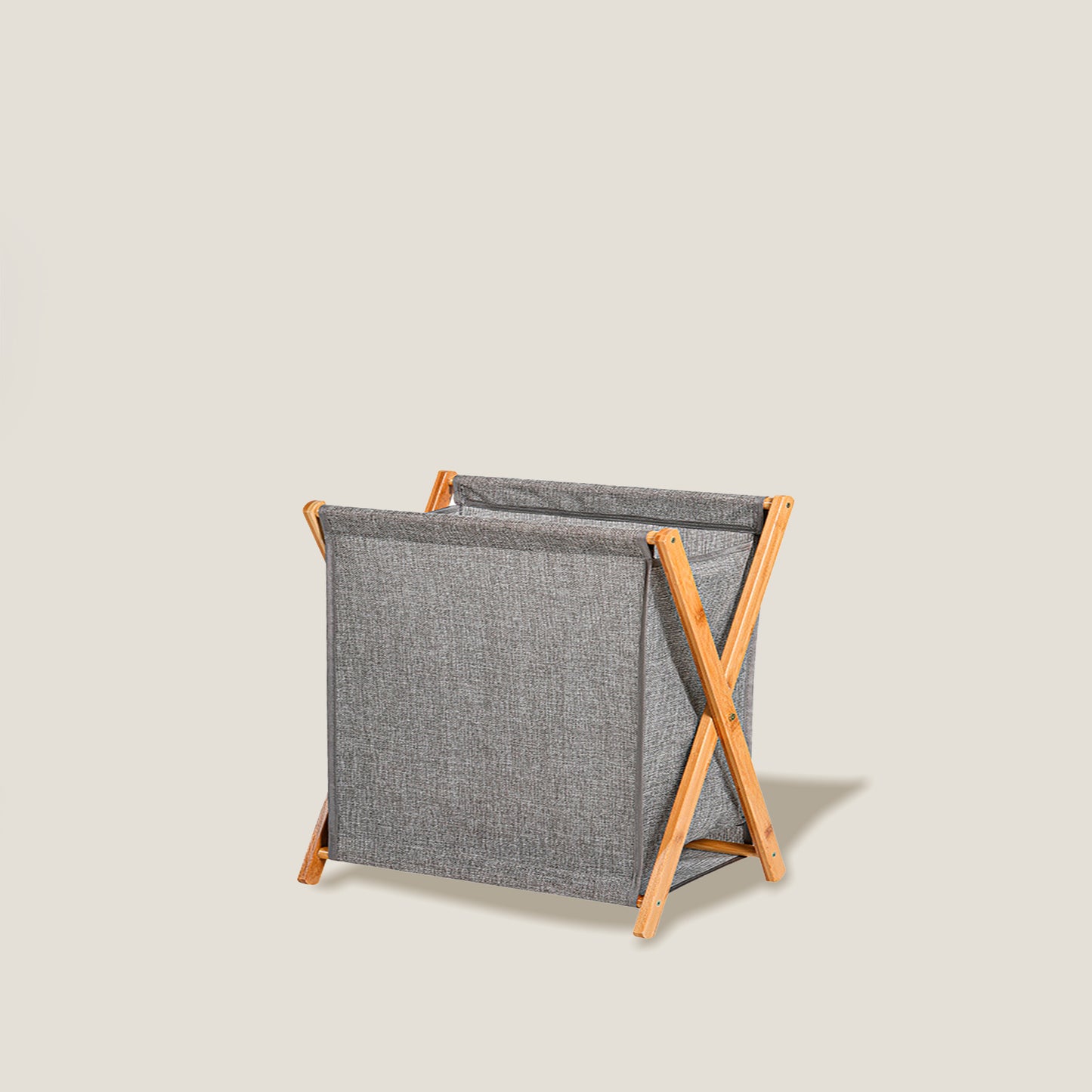 Gray Bamboo Laundry Basket