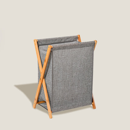 Gray Bamboo Laundry Basket