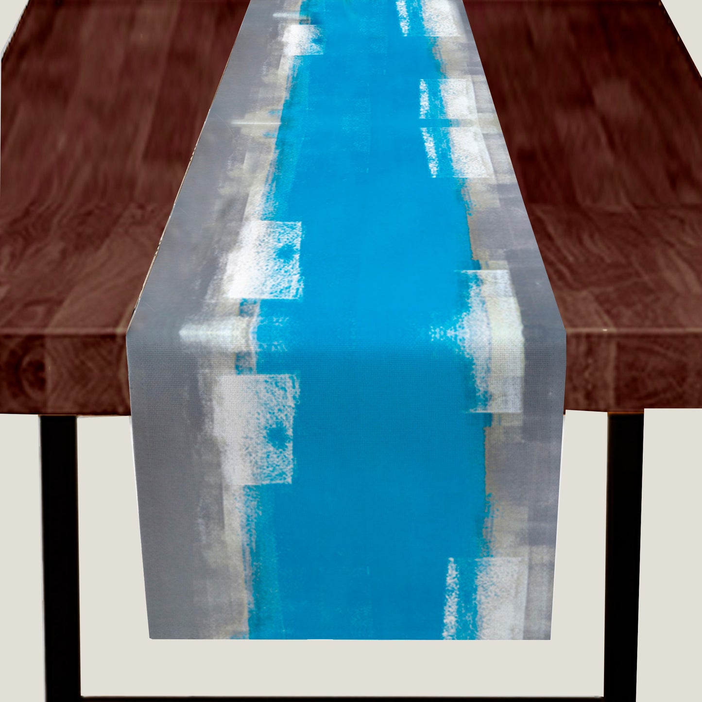 Gray Blue Velvet Table Runner