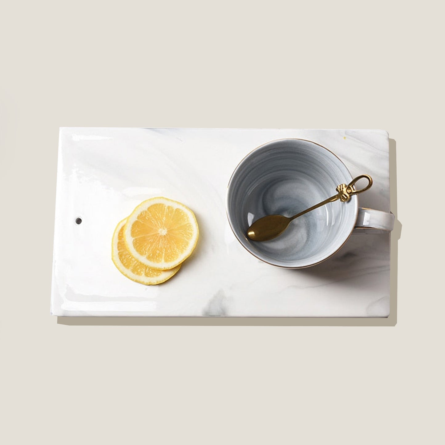 Gray Rectangle Marble Trays