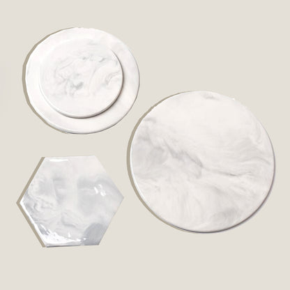 Gray Round Marble Trays