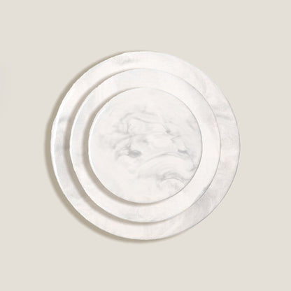 Gray Round Marble Trays