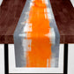 Gray Orange Velvet Table Runner