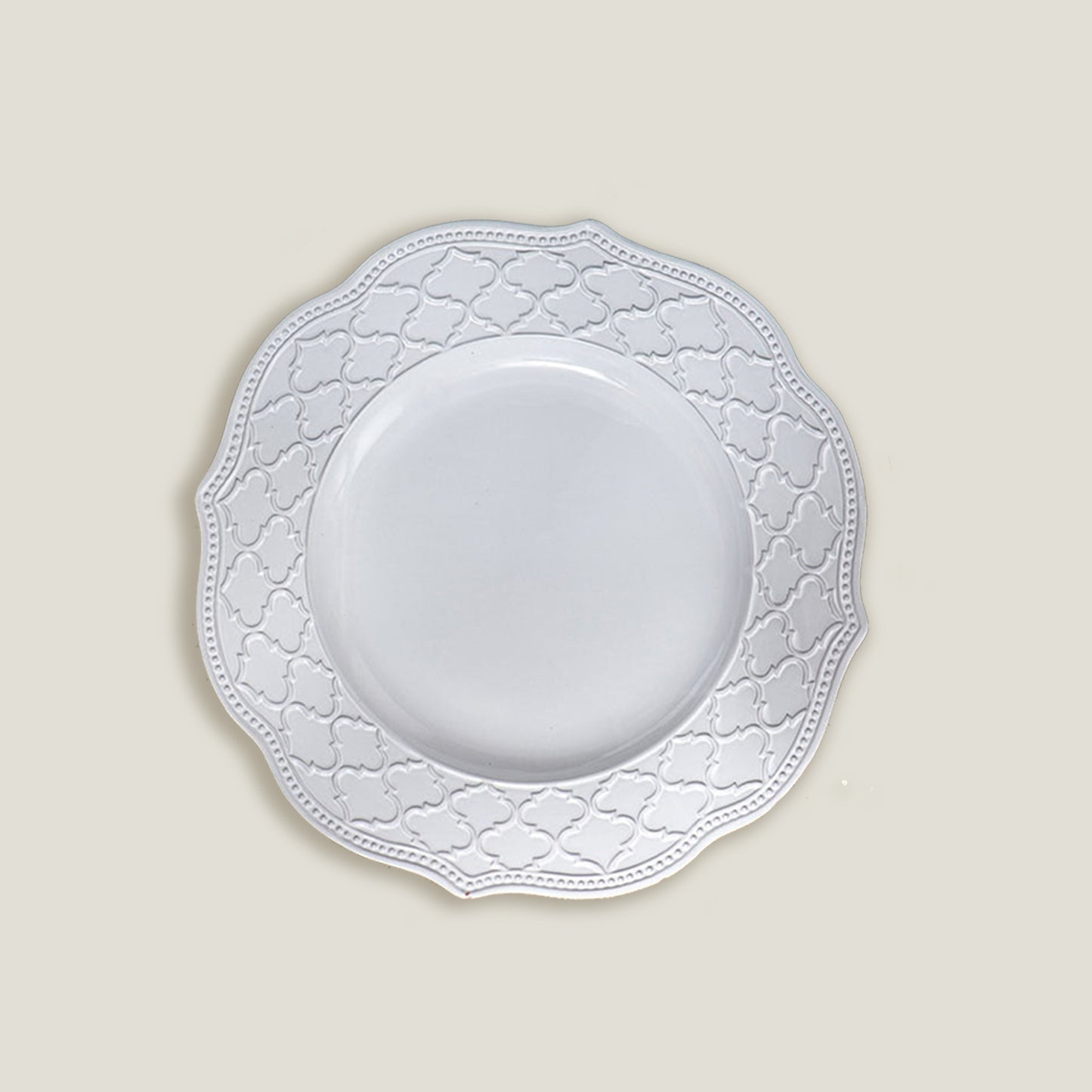 Gray Petal Embossed Dinner Plates