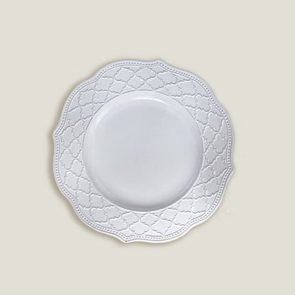 Gray Petal Embossed Dinner Plates