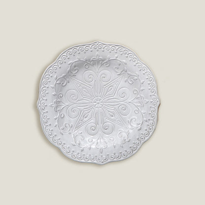 Gray Petal Embossed Dinner Plates