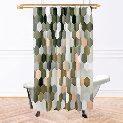 Green Gold Shower Curtain