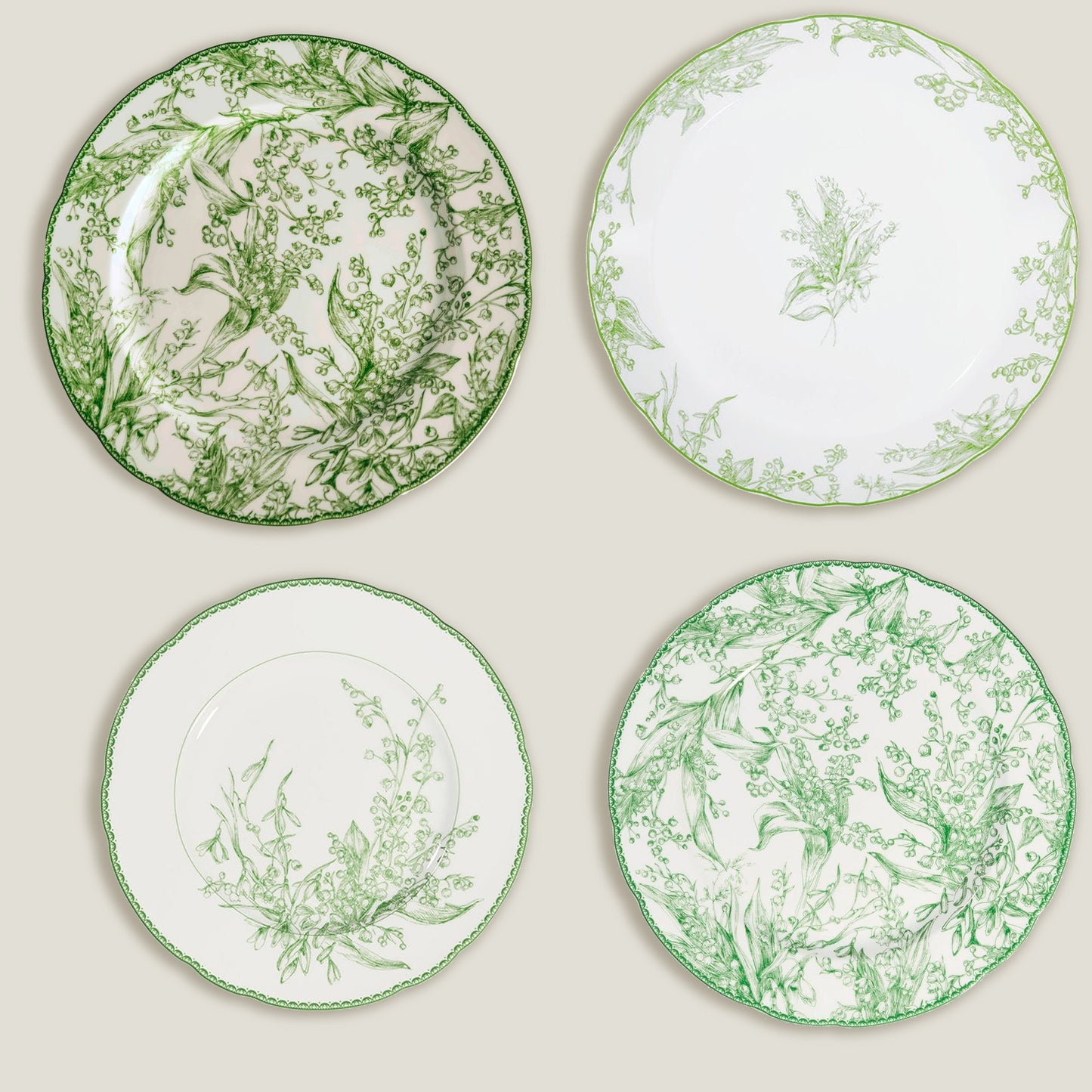 White Green Nature Plates