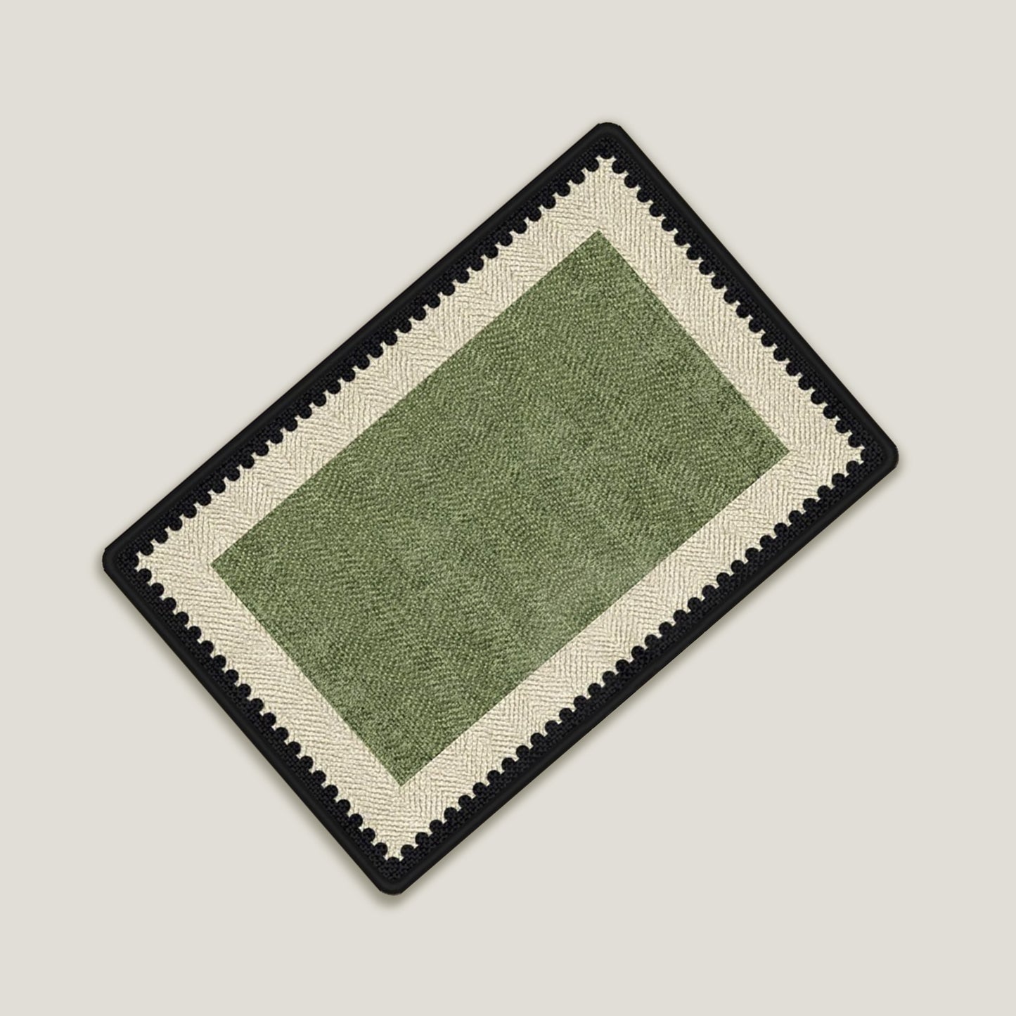 Moss Green Woven Bath Mat