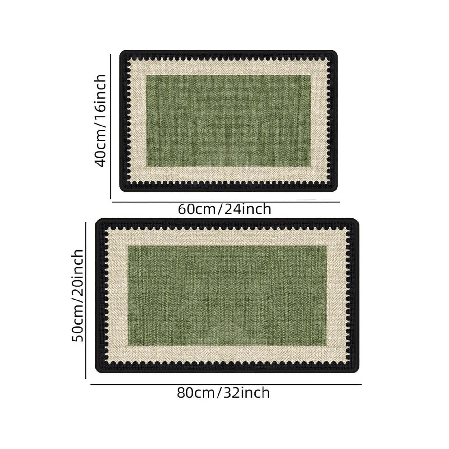 Moss Green Woven Bath Mat