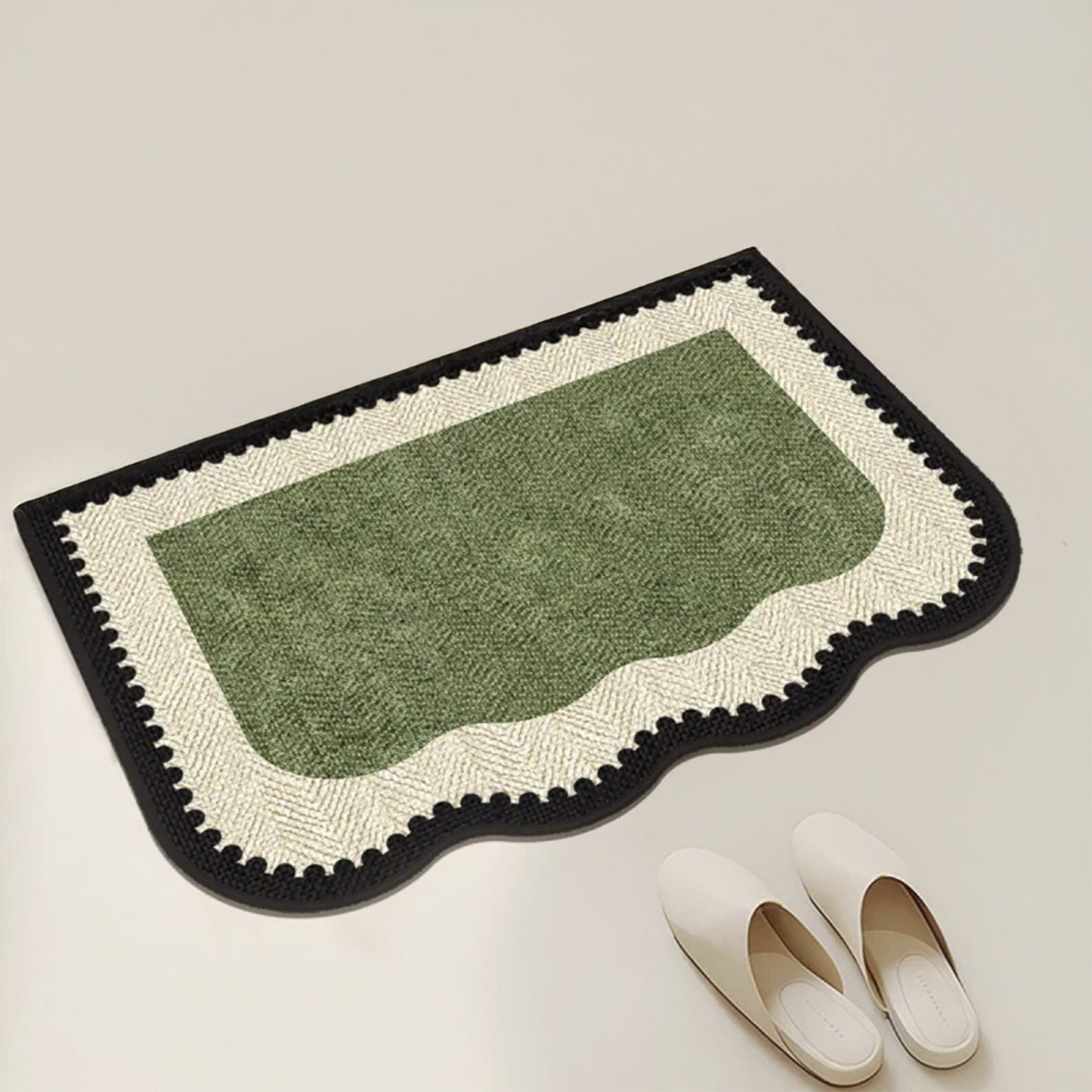 Moss Green Woven Bath Mat
