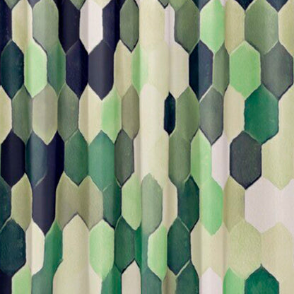 Cortina De Baño Hexagonal Verde