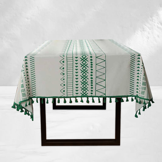 Green Tassel Tablecloth
