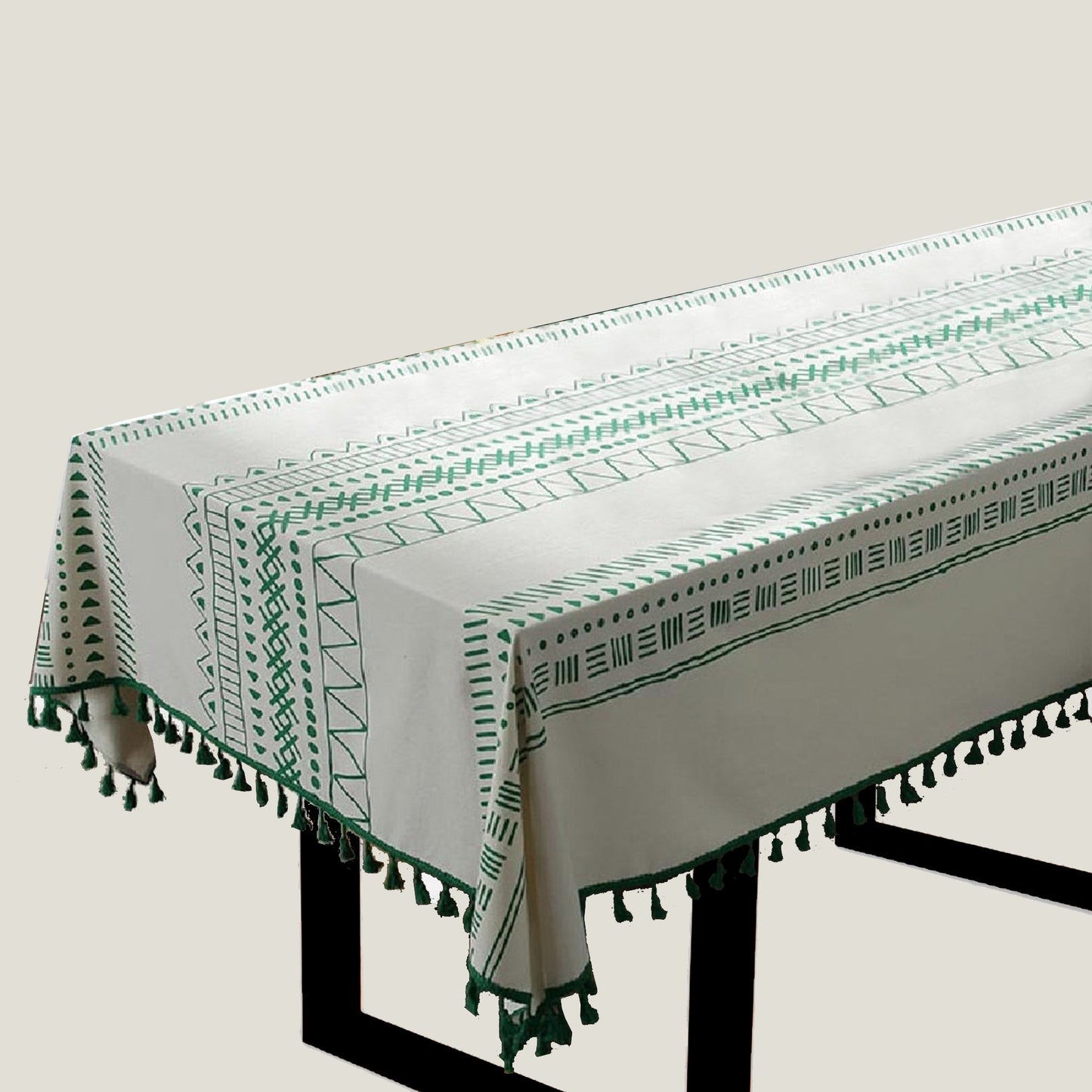 Green Tassel Tablecloth