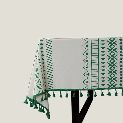 Green Tassel Tablecloth