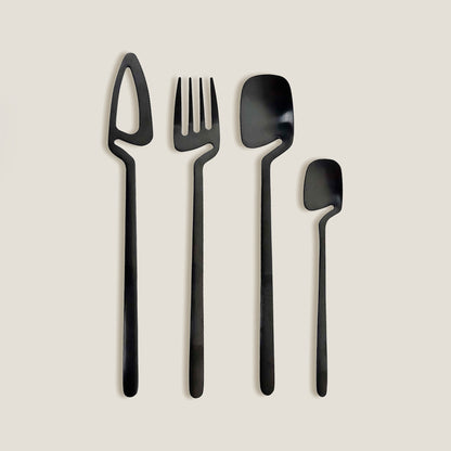 Black Hollow Silverware Set