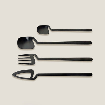 Black Hollow Silverware Set