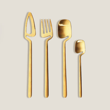 Gold Hollow Silverware Set