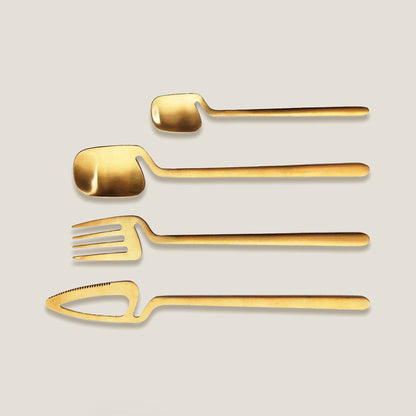 Gold Hollow Silverware Set