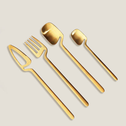 Gold Hollow Silverware Set