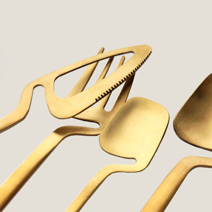 Gold Hollow Silverware Set