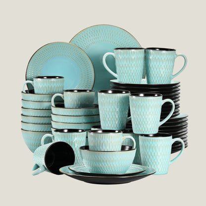 Mint Embossed Stone Tableware Set