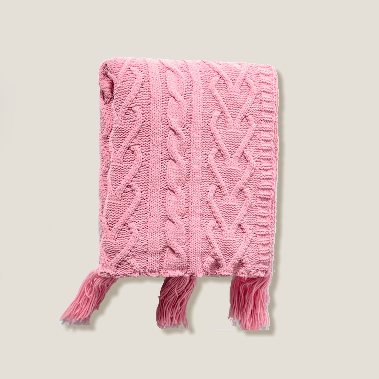 Ružová pletená deka