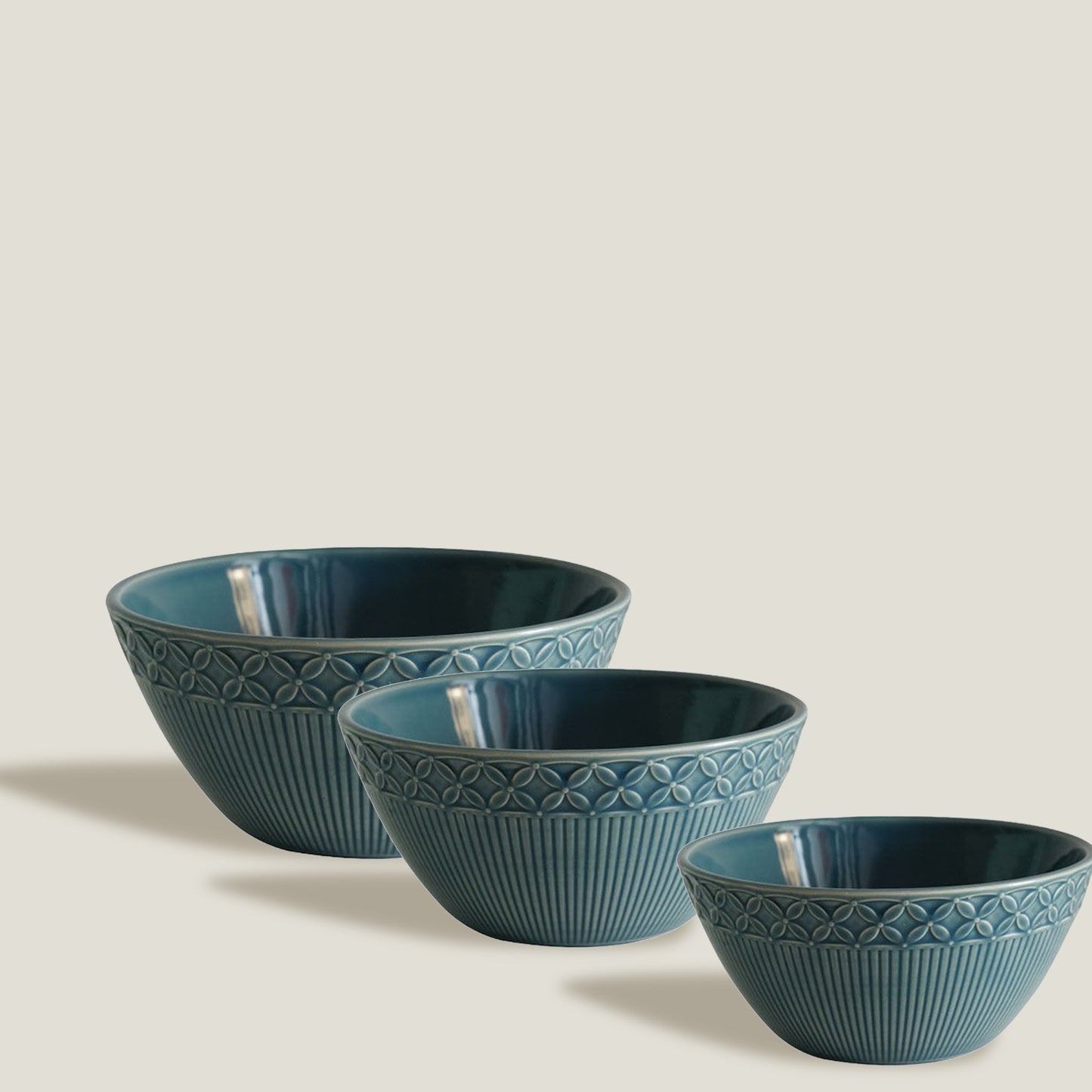 Green Knitted Ceramic Bowls