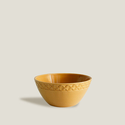 Mustard Yellow Knitted Ceramic Bowls