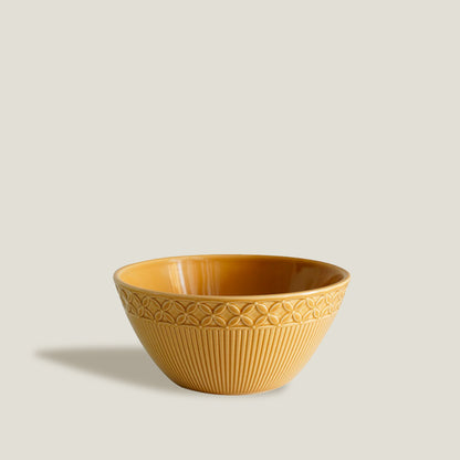 Mustard Yellow Knitted Ceramic Bowls