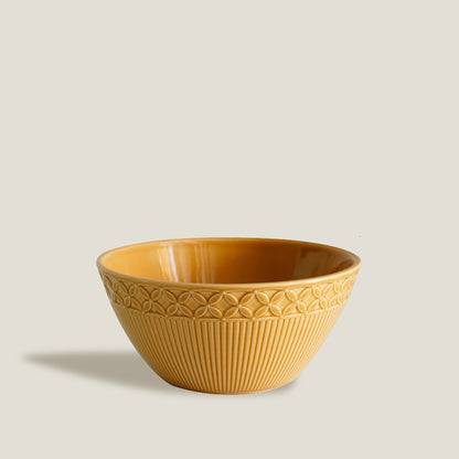 Mustard Yellow Knitted Ceramic Bowls