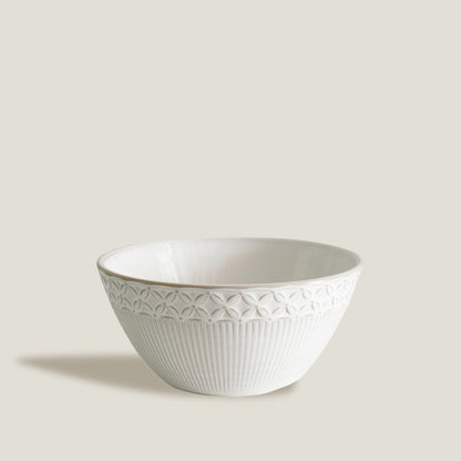 White Knitted Ceramic Bowls