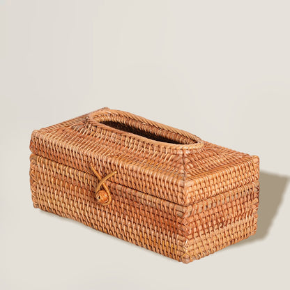 Large Thin Rattan Tissue Box Holder