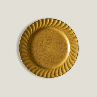 Mustard Leaves Round Plates