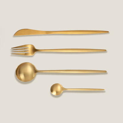 Line Gold Cutlery Set