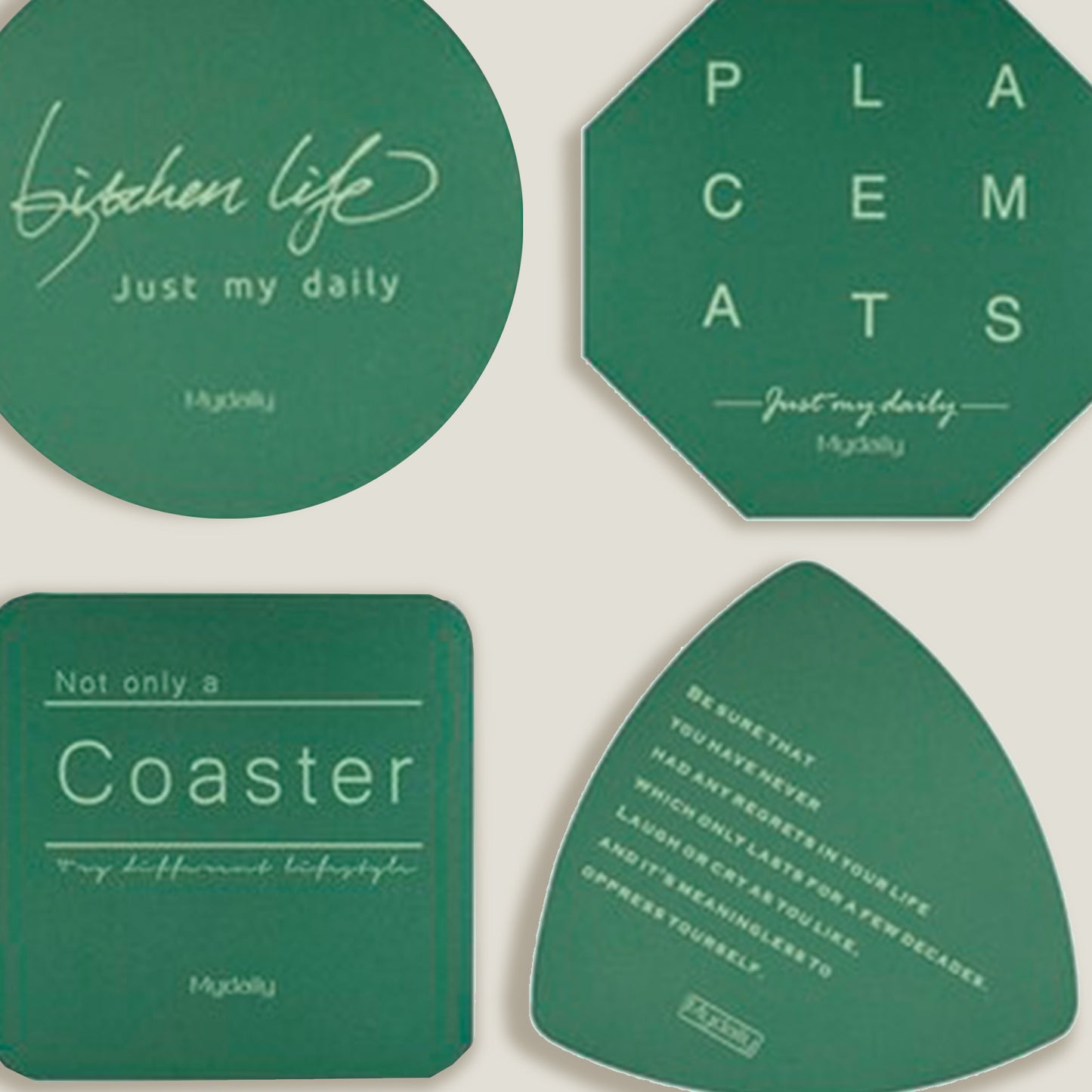 Green Metal Colors Coasters