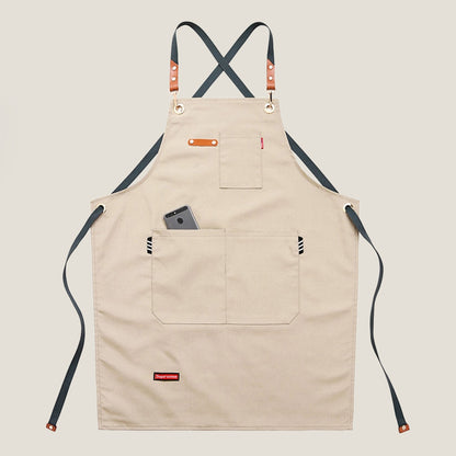 Beige Apron With Pockets