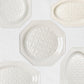 White Octagonal Ceramic Embossed Plates