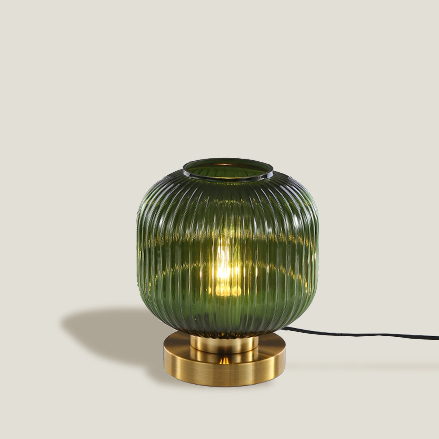 Green Opaque Glass Table Lamp