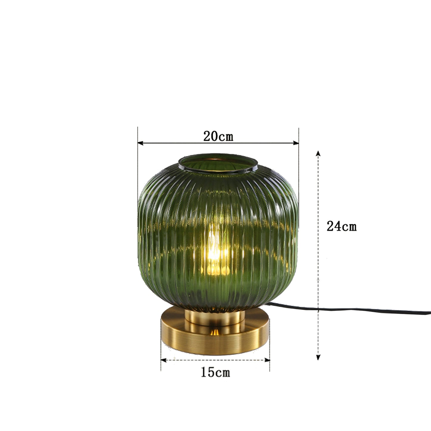 Green Opaque Glass Table Lamp