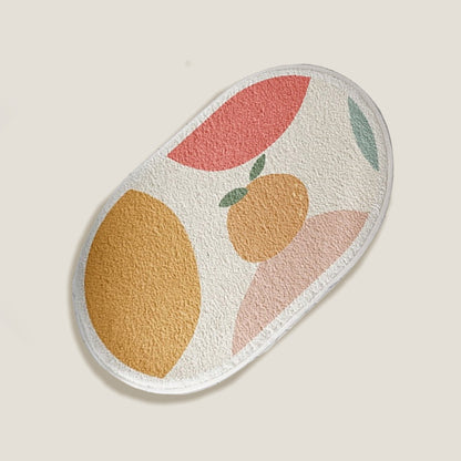 Orange Oval Bath Mat