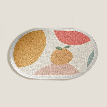 Orange Oval Bath Mat