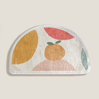 Orange Semi Circle Bath Mat