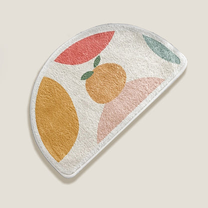 Orange Semi Circle Bath Mat