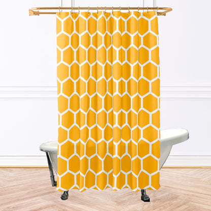 Orange Honeycomb Shower Curtain