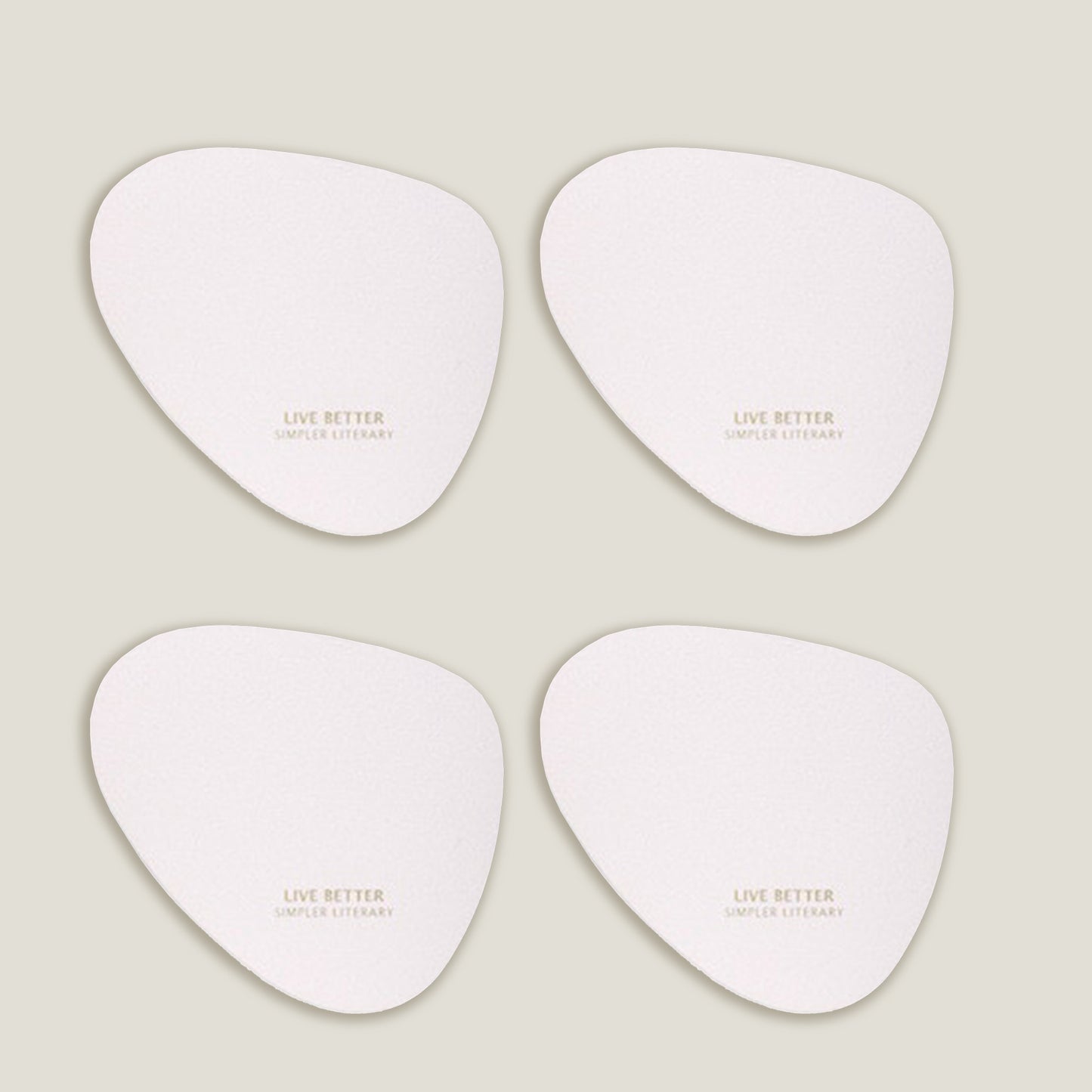 White Oval Coaster Set