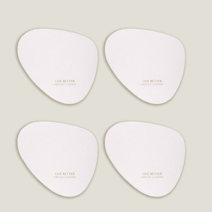 White Oval Coaster Set