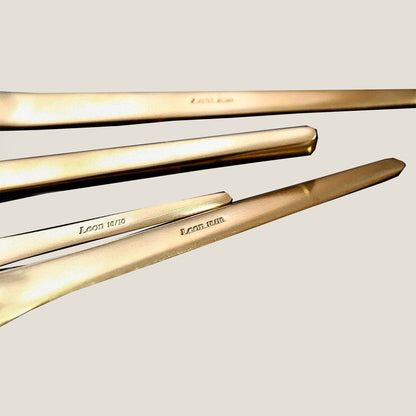 Oval Matte Gold Cutlery Set