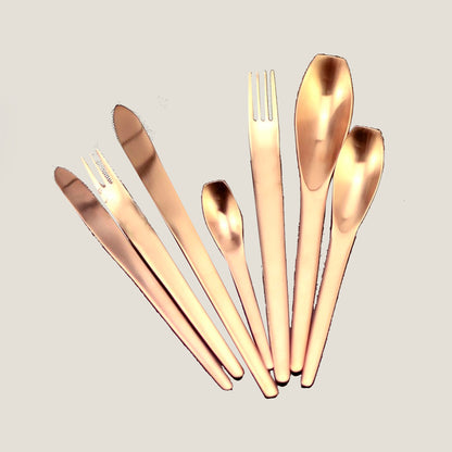 Oval Matte Gold Cutlery Set