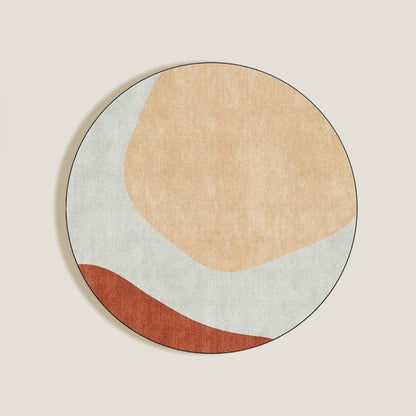 Peach Dot Round Area Rug